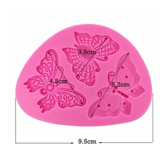 Molde Silicona 3 Mariposas Fondant Porcelana Fria Yeso - comprar online