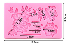 Molde Silicona Xl Peonias Hojas Y Tallos - comprar online