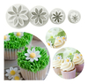 Set 4 Cortantes Expulsor Flores Margaritas Cookie Fondant Color Blanco