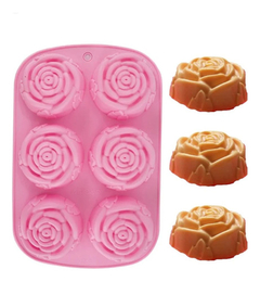 Molde Silicona Rosas Con Hojas Muffin Jabones Cupcakes Velas en internet