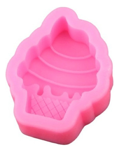 Molde Silicona Conito De Helado Repostería Porcelana Color Rosa - comprar online