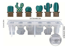 Molde Silicona Cactus Miniatura Imanes Resina - comprar online