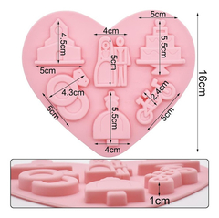 Molde Silicona Boda San Valentin Chocolate - comprar online