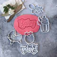 Set X 5 Cortantes Baby Shower Galletitas Cookies