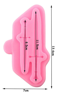 Molde Silicona Espadas Caballero Luchador Fondant Porcelana - comprar online