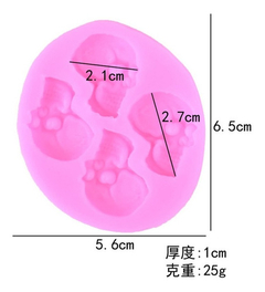Molde Silicona 4 Calaveras Esqueleto Fondant Porcelana Fria - comprar online