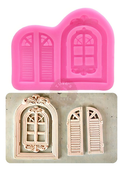 Molde Silicona Ventana Persiana Fondant Porcelana Fria Color Rosa - comprar online