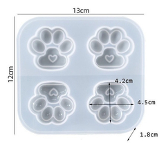 Molde Silicona Huellas Gatito Perrito Resina X 4 - comprar online