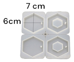 Molde Silicona Dijes Hexagonales Llaveros Ambientador Resina - comprar online