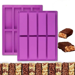 Molde Silicona Rectangulos X8 Barritas Cereal Chocolate