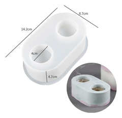 Molde De Silicona Porta Vela Doble Resina Cemento - comprar online