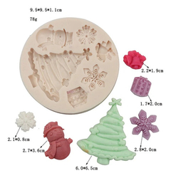 Molde Silicona Figuras Navideñas Arbolito Campana Copo Nieve - comprar online