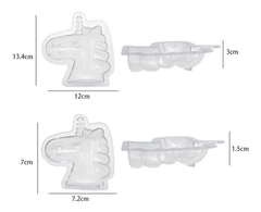 Molde 2 Cabezas De Unicornio 3d Chocolate Policarbonato - comprar online