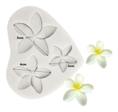 Molde Silicona Flor 3 Plumerias Fondant Porcelana Fria - comprar online