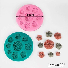 Molde Silicona 9 Rosas Fondant Porcelana Fria Yeso - comprar online