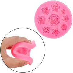 Molde Silicona 9 Rosas Fondant Porcelana Fria Yeso en internet