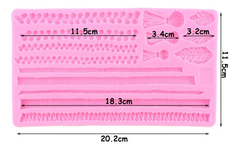 Molde Silicona Cordones Borlas Plumas Xl Fondant Porcelana - comprar online