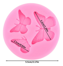 Molde Silicona Flor 3 Mariposas Pequeño Fondant Porcelana - comprar online