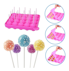 Molde Cake Pop De Silicona X20 + 20palitos