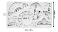 Molde Silicona Arco Iris Nube Sol Fondant Porcelana Resina - comprar online