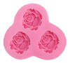 Molde Silicona 3 Rosas Medianas Fondant Porcelana Fria