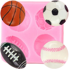 Molde Silicona Pelotas Futbol Rugby Baseball Basket Color Rosa - comprar online