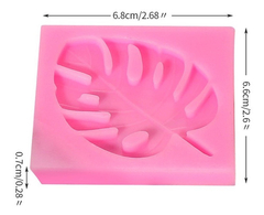 Molde Silicona Hoja Monstera Hojas Tropicales Color Rosa - Fun Style Design