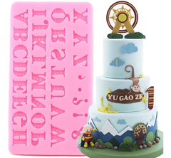 Molde Silicona Abecedario Mayúsculas Fondant Porcelana Fria