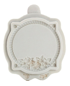 Molde Silicona Marco Con Flores Fondant Porcelana