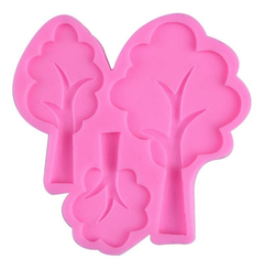 Molde Silicona 3 Arboles Follaje Fondant Porcelana Resina