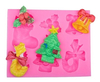 Molde Silicona 6 Figuras Navidad Fondant Porcelana Fria