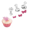 Set 3 De Cortantes Expulsor Mariposa Mediana Cookie Fondant