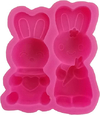 Molde Silicona 2 Conejos Pascua Fondant Porcelana Fria