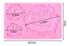 Molde Silicona Xl 3 Rosas - comprar online