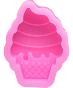 Molde Silicona Conito De Helado Repostería Porcelana Color Rosa - tienda online