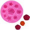 Molde Silicona 9 Rosas Fondant Porcelana Fria Yeso