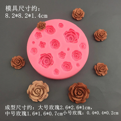 Molde Silicona 16 Rosas Fondant Porcelana - comprar online