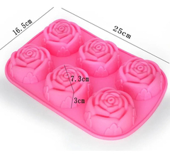 Molde Silicona Rosas Con Hojas Muffin Jabones Cupcakes Velas - comprar online