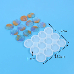 Molde Silicona X12 Circulos Con Pasante 3,5cm Resina - comprar online