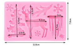 Molde Navideño Silicona Arbol Navidad Reno Copo Nieve - tienda online