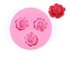 Molde Silicona 3 Mini Rosas Fondant Porcelana Fria Yeso en internet