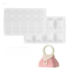 Set X 2 Molde Silicona Carteras 3d Postre Chocolate