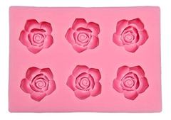 Molde Silicona Seis Rosas Fondant Porcelana Fria Yeso - comprar online