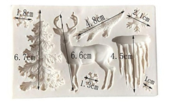 Molde Navideño Silicona Arbol Navidad Reno Copo Nieve - comprar online