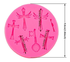 Molde Silicona Cruz Cruces Y Llaves Fondant Porcelana Fria - comprar online