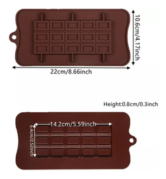 Molde Silicona Barra Tableta Chocolate Rectángulos - comprar online