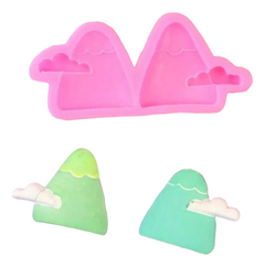 Molde Silicona Montañas Y Nubes Pequeño Fondant Porcelana