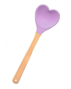 Espatula Cuchara Corazón Silicona Y Madera Reposteria - comprar online