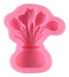 Molde Silicona Tulipanes En Maceta Fondant Porcelana Fria