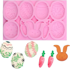 Molde Silicona Conejo Huevo Pascua Fondant Porcelana Fria